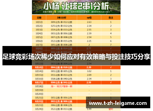 足球竞彩场次稀少如何应对有效策略与投注技巧分享